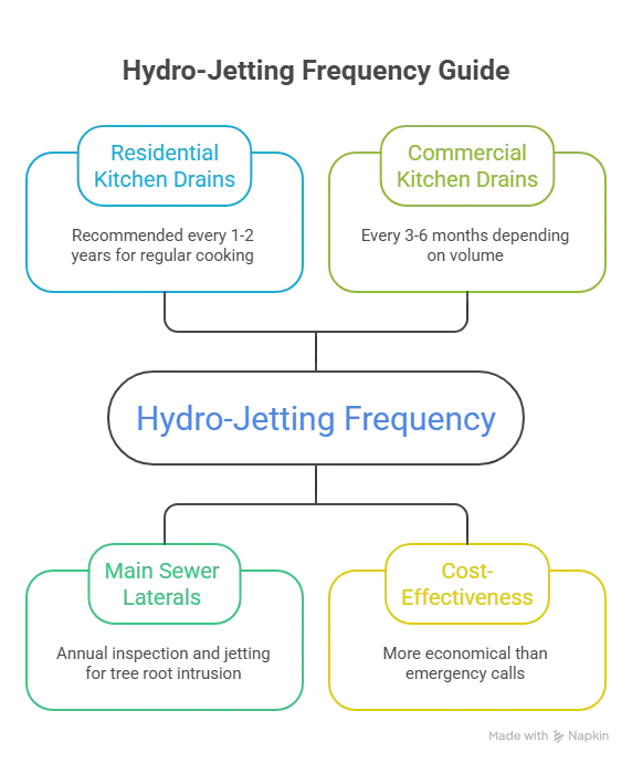 how often should you hydro jet drains